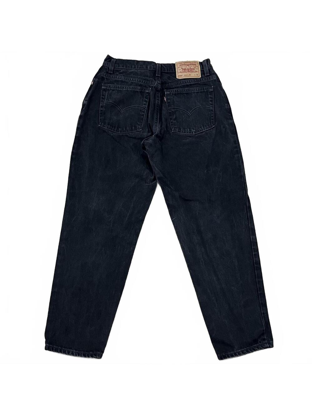 Vintage Levis 550 Womens Black Relaxed Fit Denim Jeans Petite Size 12